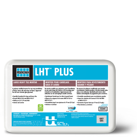 Laticrete - Mortier pour tuiles de gros format LHT PLUS #21 Grey 50lb
