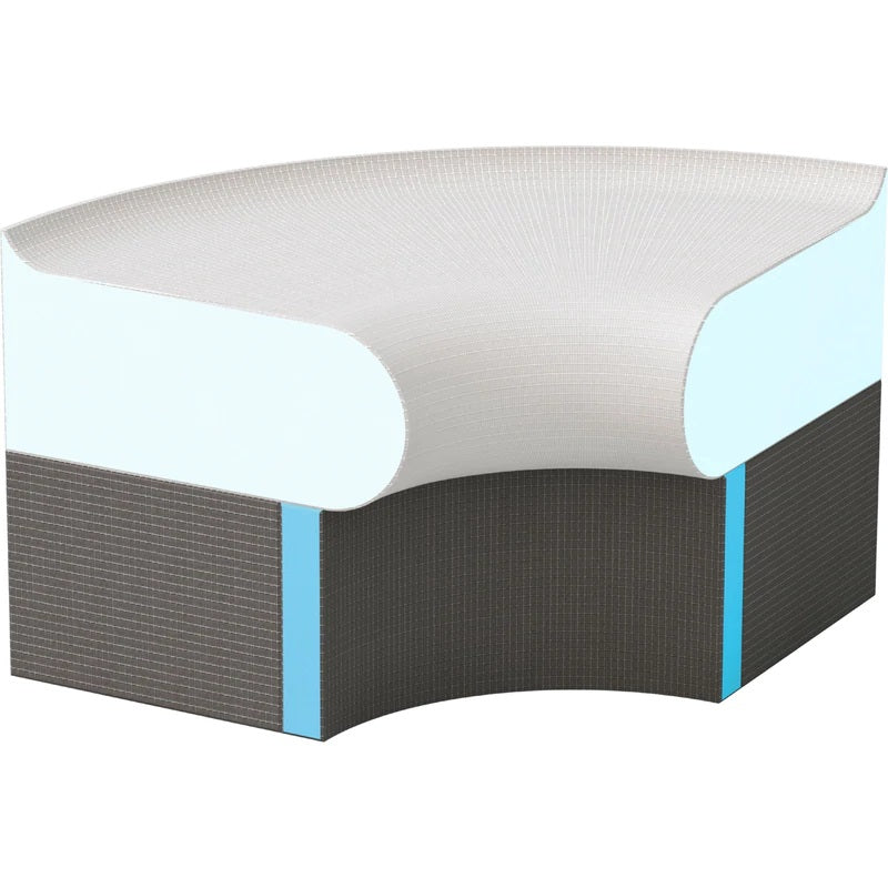 Wedi - Base de banc de douche en angle Sanaosa Bellina linea 90° rond 15-1/4" x 29" x 9-7/8"