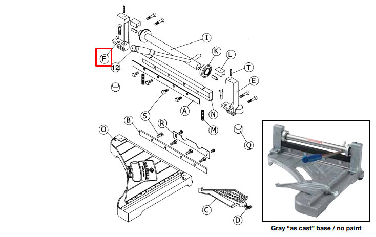 Crain - Support gauche pour coupe de tuiles pour no. 001