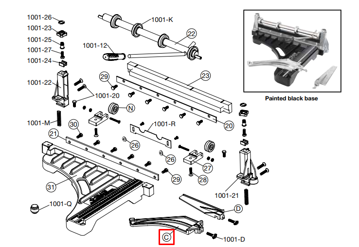 Crain - Guide de coupe diagonale avec vis pour no. 008