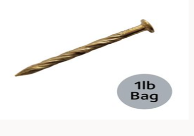 GCP - Halex Clous pour parquet en bois à visser 1 1/4" Doré - Sac 1 lb