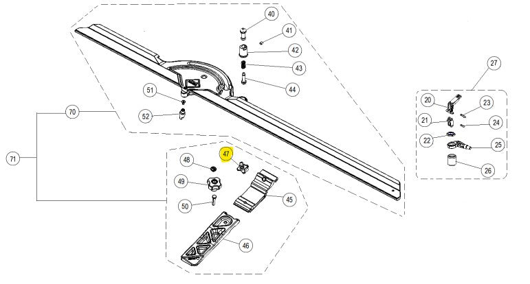 Rubi - Bouton de sérrage de l'arrêt latéral pour TX-1200-N