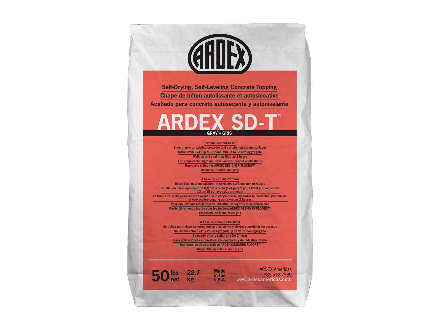 Ardex - SD-T Chape de béton autolissante et autoséchante, Gris - 50 lb