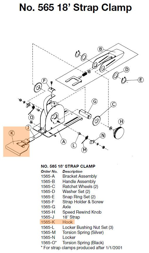 Crain - Crochet pour 565 Pince de sangle