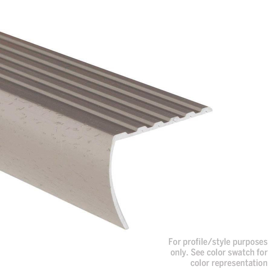 M-D PRO - Nez de marche en aluminium avec tombant, Bronze foncé martelé 1 3/8" x 12'