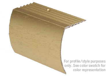 M-D PRO - Nez de marche en aluminium avec tombant, Or anodisé martelé 2" x 12'