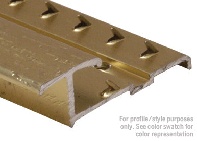 M-D PRO - Diviseur avec punaises en aluminium à usage commercial, Or anodisé martelé - 5/16" x 13/16" x 12'