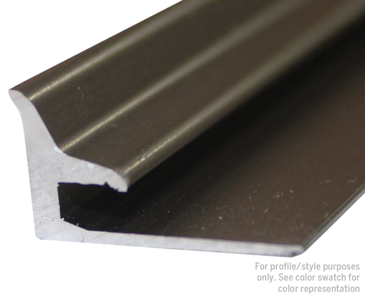 M-D PRO - Moulure relevée en aluminium, Clair anodisé satiné 1/8" x 12'