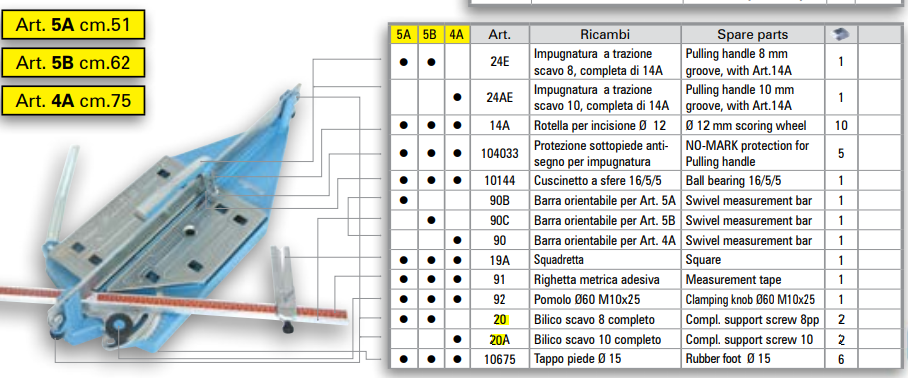 Sigma - Support réglable complet vis 8 pour art. 5A-5B