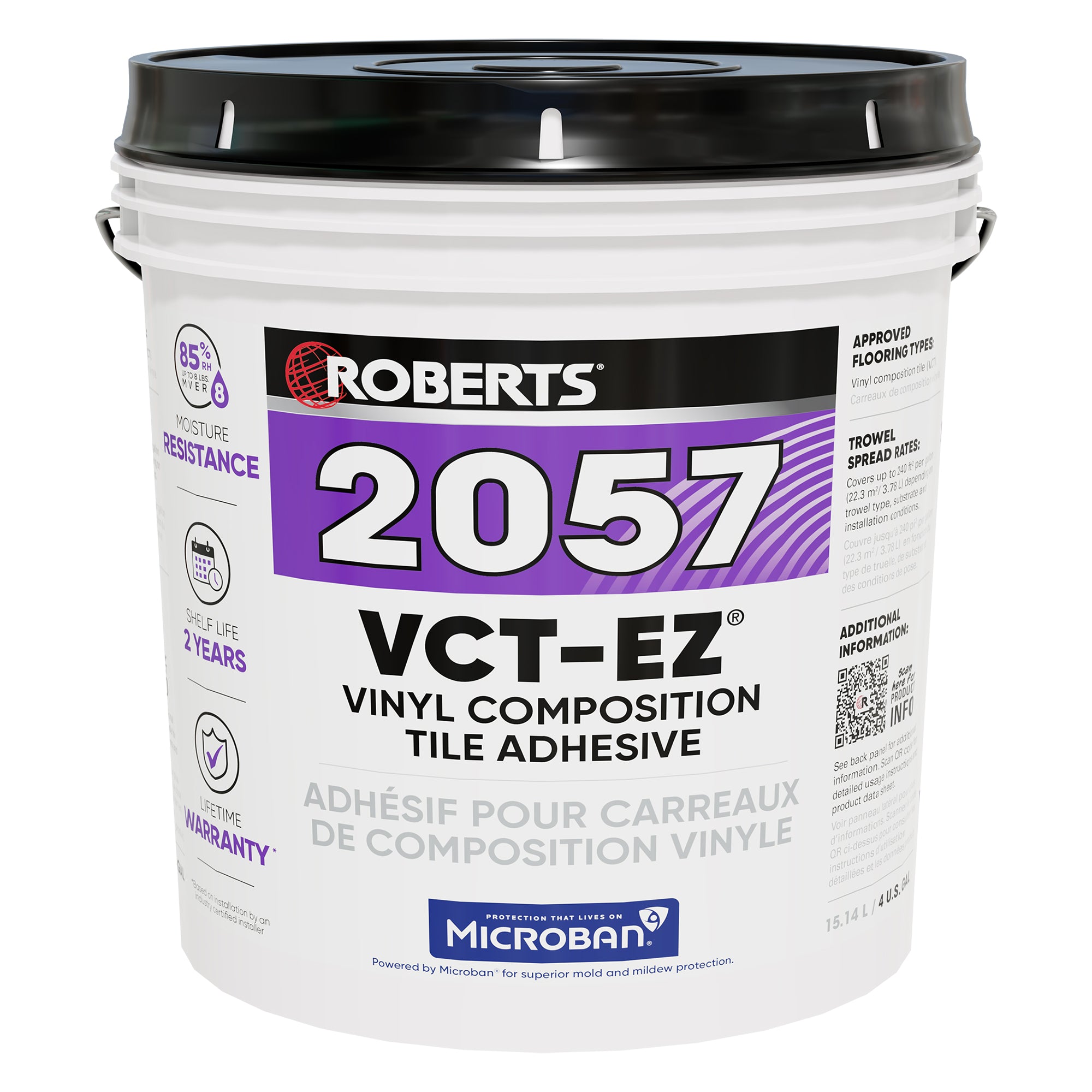 Roberts - Adhésif pour carreaux de composition vinyle - 4 gal. (15.14 L)