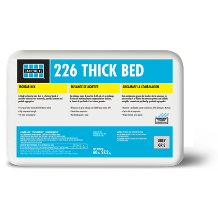 Laticrete - Lit de mortier épais 226 - à mélanger avec 3701 - gris 60 lb