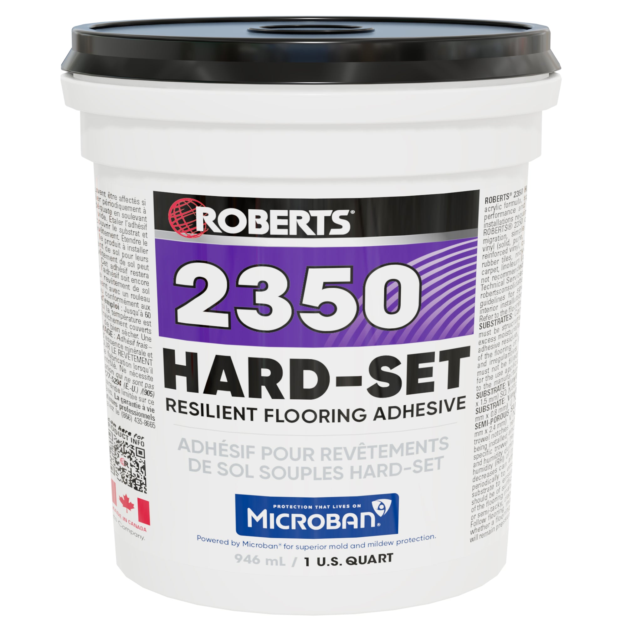 Roberts - Adhésif pour revêtement de sol souples HARD-SET 2350, 1 Qt. (946 ml)