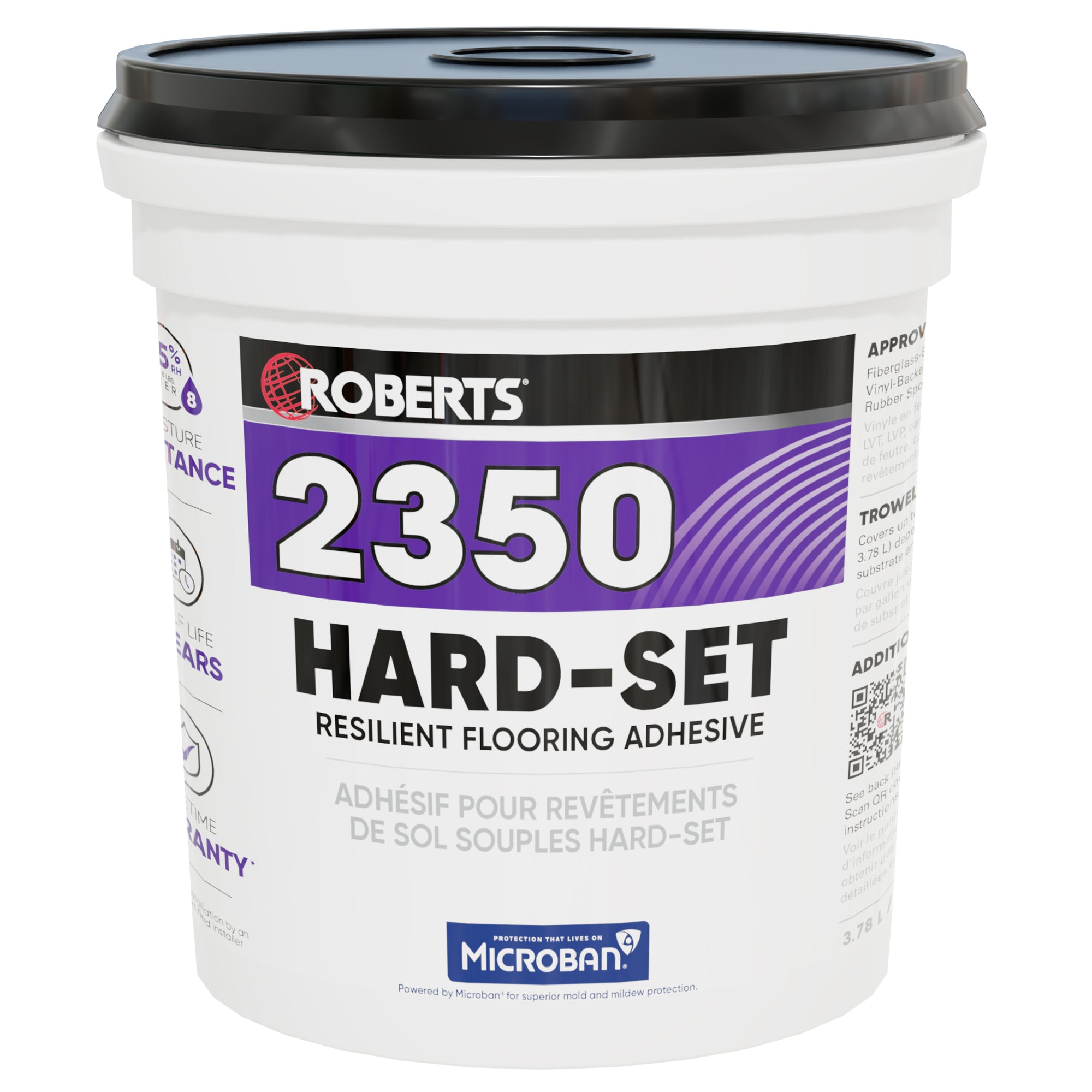 Roberts - Adhésif pour revêtement de sol souples HARD-SET 2350, 1 gal. (3,78 L)