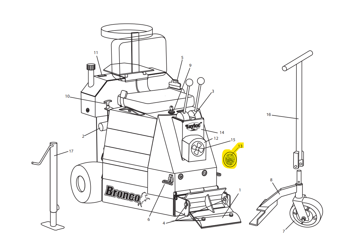 Taylor Tools - Élément filtrant de remplacement pour l'alimentation à air 4" pour les machines de décapage de sols Bronco 260 et 260P