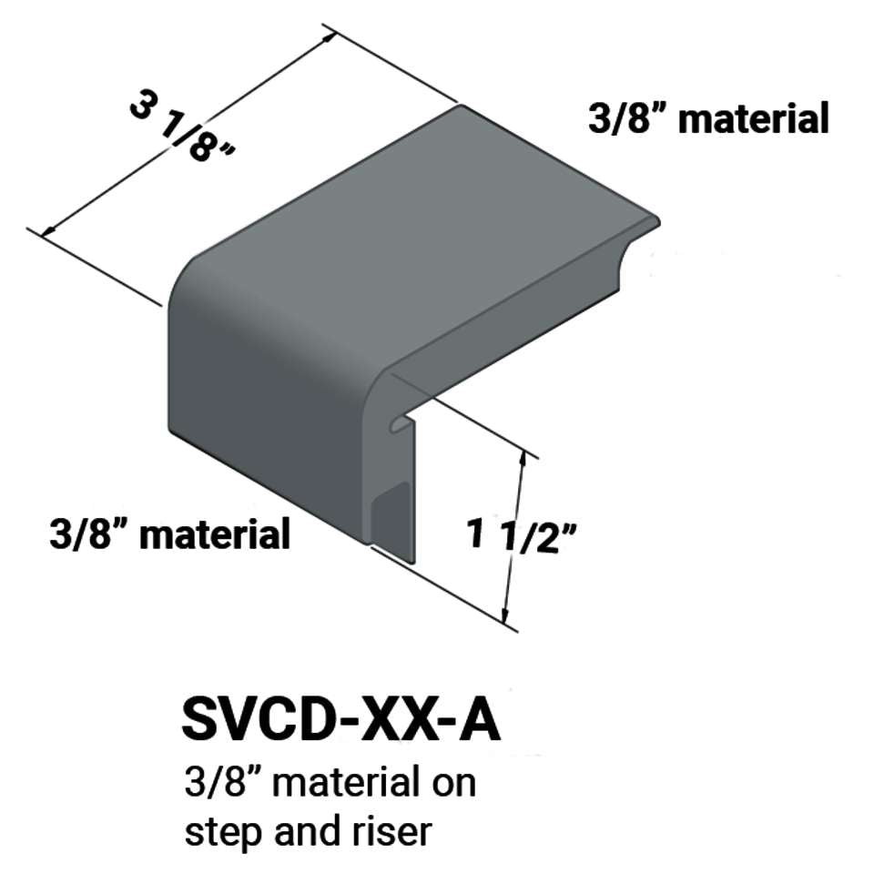 Tarkett - Nez de marches d'escalier - 3⁄8” matériel sur la marche et la contremarche #71 Storm Cloud 12'
