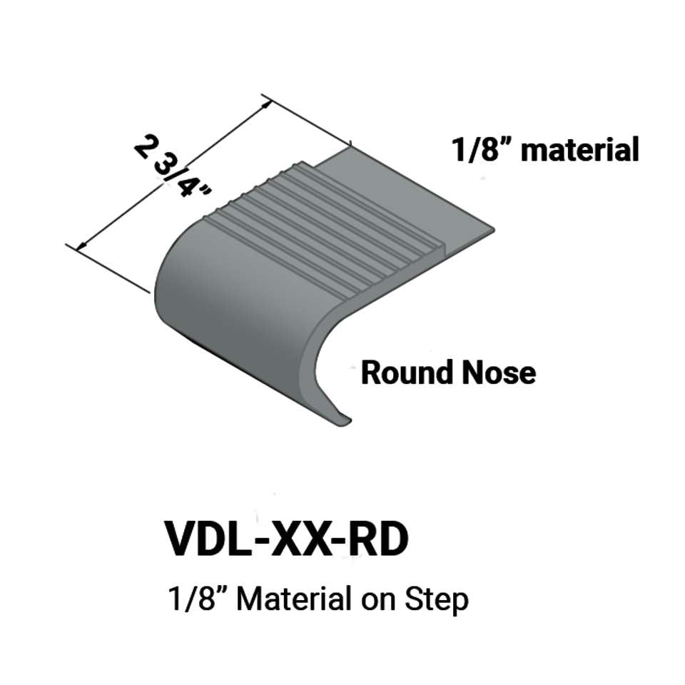 Tarkett - Nez de marches d'escalier - 1⁄8” matériel sur la marche avec nez rond #28 Medium Grey 12'