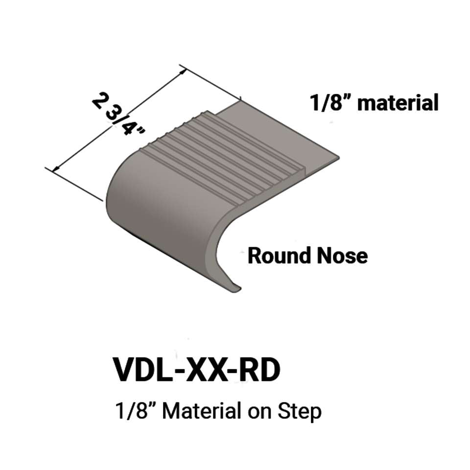 Tarkett - Nez de marches d'escalier - 1⁄8” matériel sur la marche avec nez rond #32 Pebble 12'