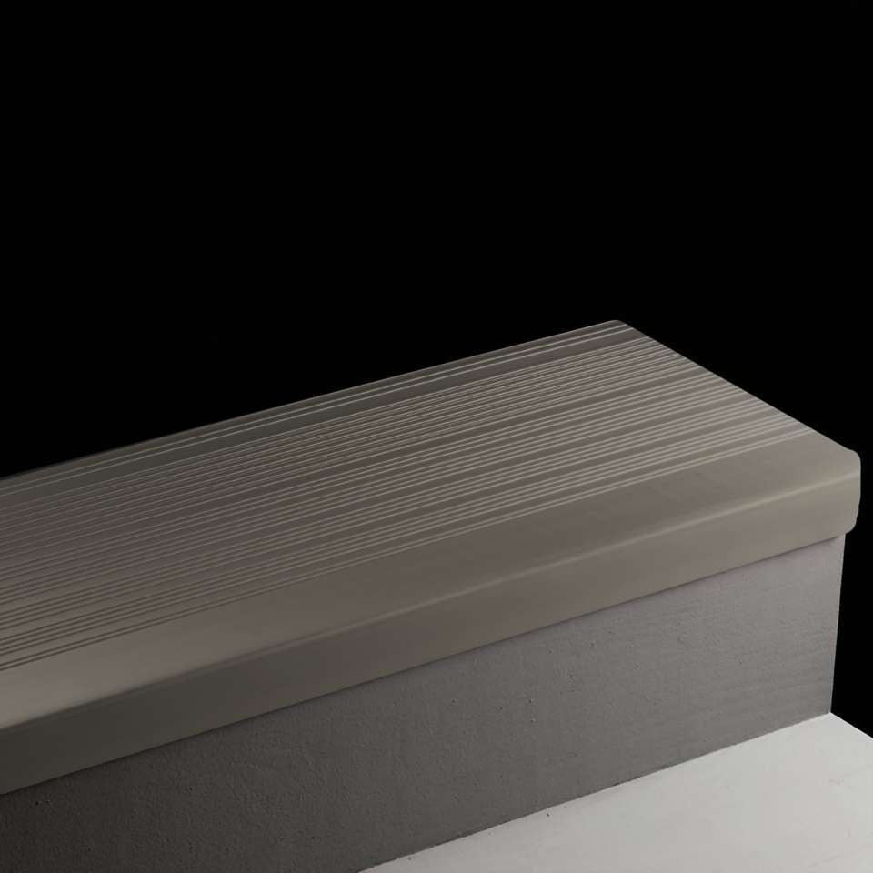 Tarkett - Marches d'escalier en vinyle - VIHD 40 SQ Heavy Duty Square Nose #40 Black 55 Silver Grey Insert (vendu en pied linéaire)