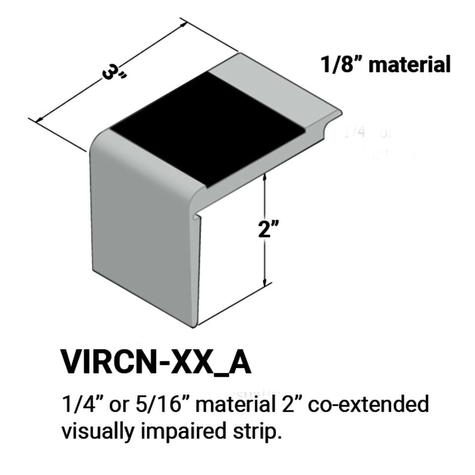 Tarkett - Nez de marches d'escalier - ¼” or 5⁄16" matériel sur la marche #21 Platinum 40 Black Insert 12'