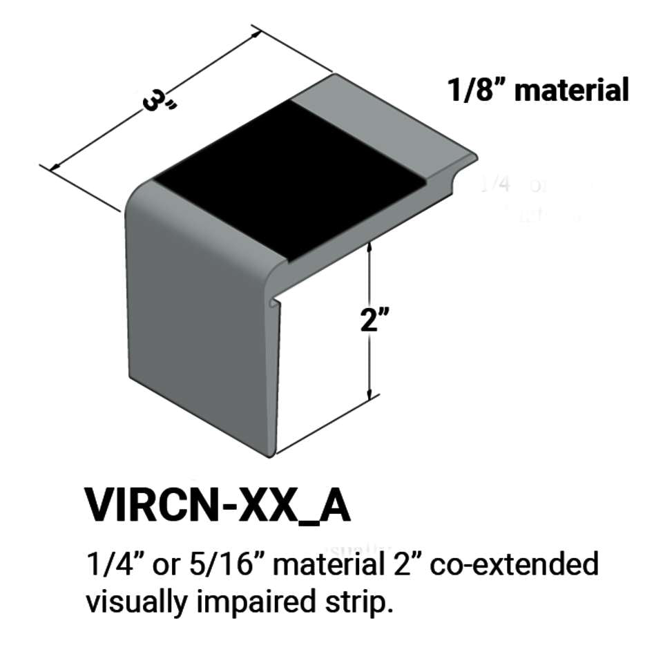 Tarkett - Nez de marches d'escalier - ¼” or 5⁄16" matériel sur la marche #28 Medium Grey 40 Black Insert 12'