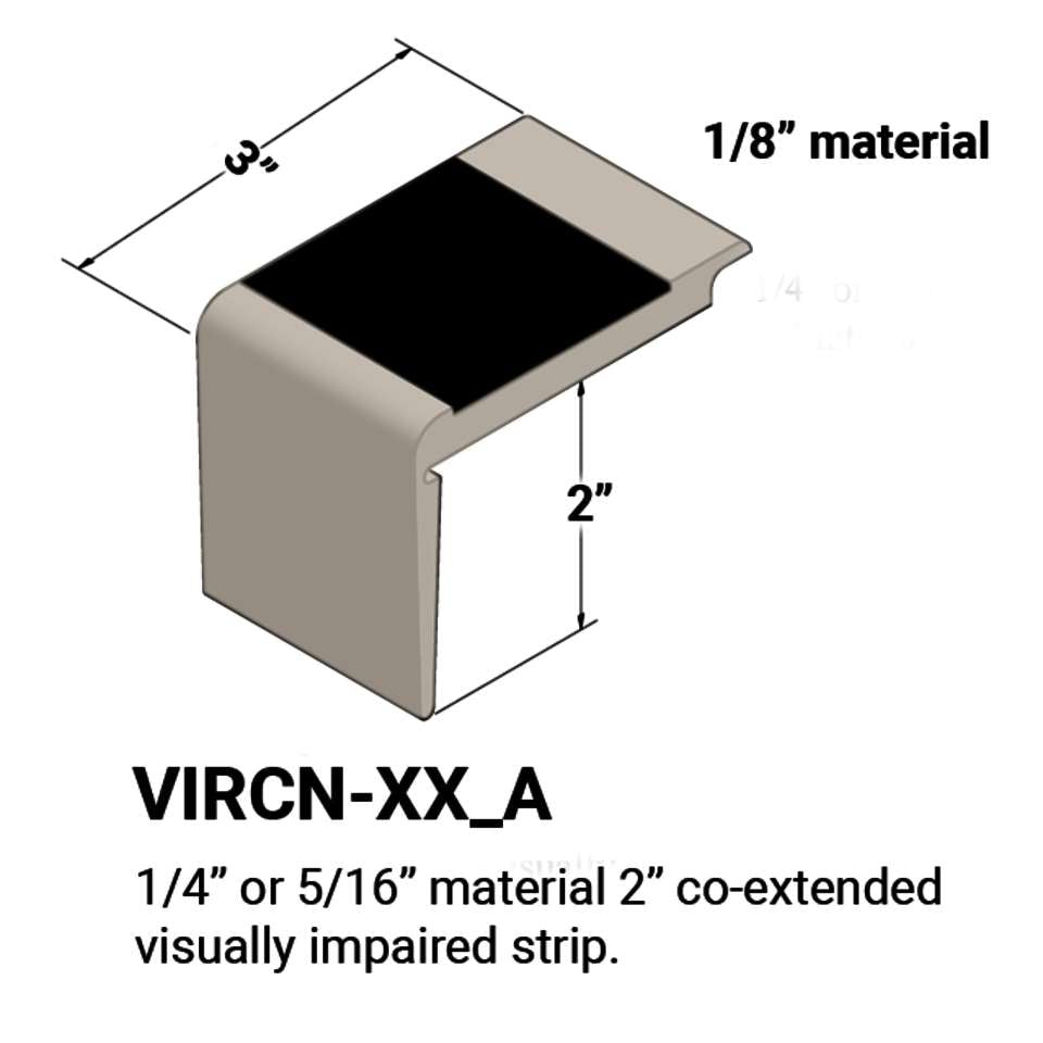 Tarkett - Nez de marches d'escalier - ¼” or 5⁄16" matériel sur la marche #31 Zephyr 40 Black Insert 12'