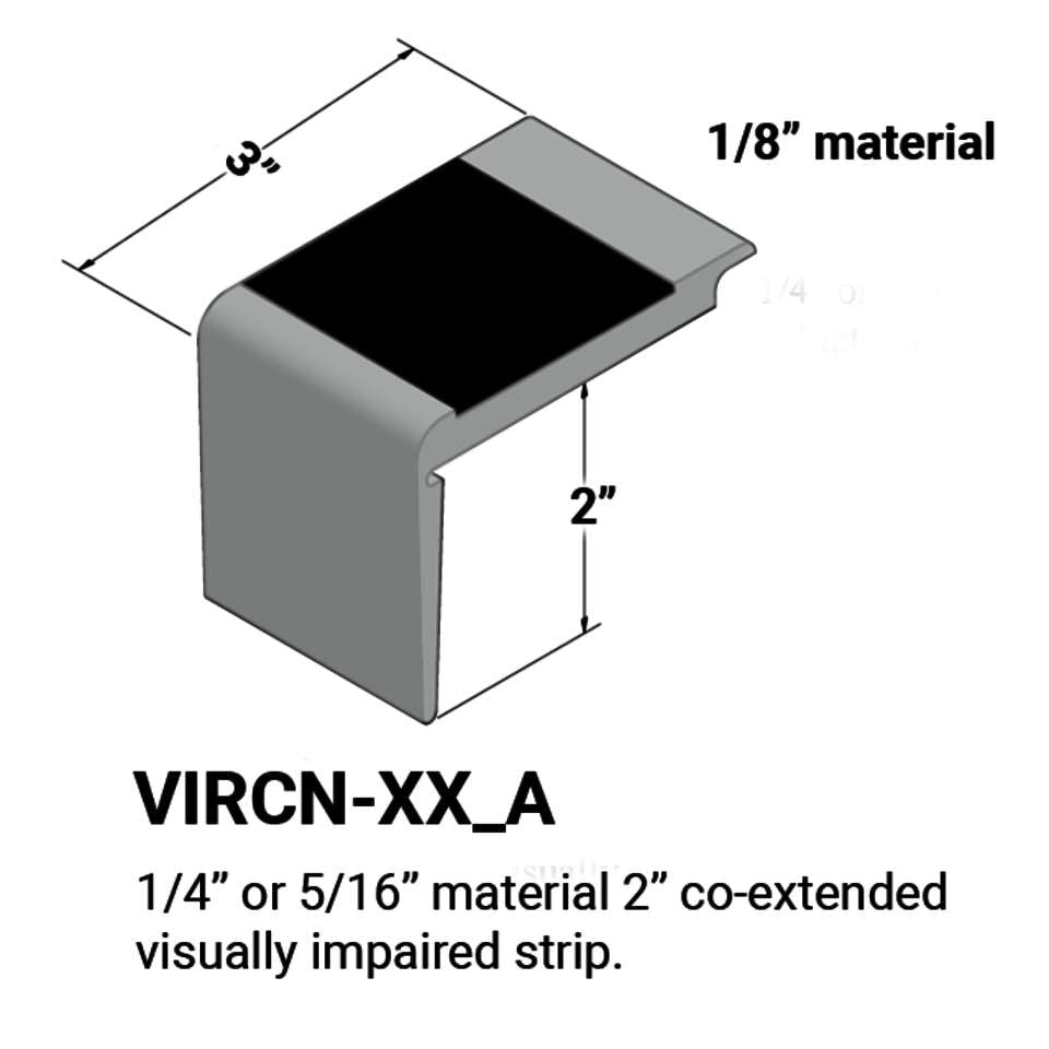 Tarkett - Nez de marches d'escalier - ¼” or 5⁄16" matériel sur la marche #38 Pewter 40 Black Insert 12'