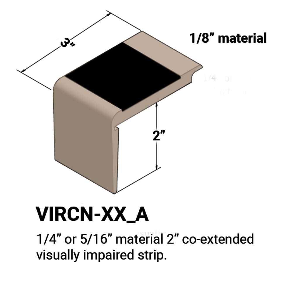 Tarkett - Nez de marches d'escalier - ¼” or 5⁄16" matériel sur la marche #49 Beige 47 Brown Insert 12'
