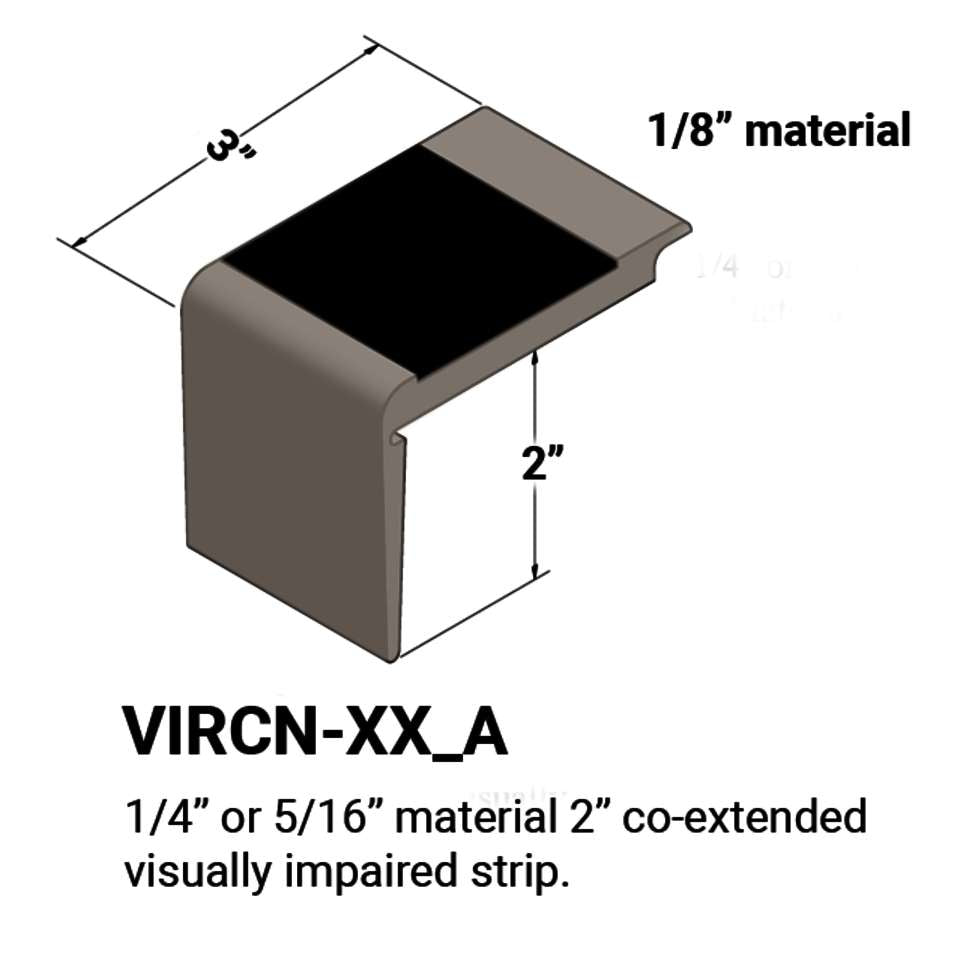 Tarkett - Nez de marches d'escalier - ¼” or 5⁄16" matériel sur la marche #283 Toast 49 Beige Insert 12'