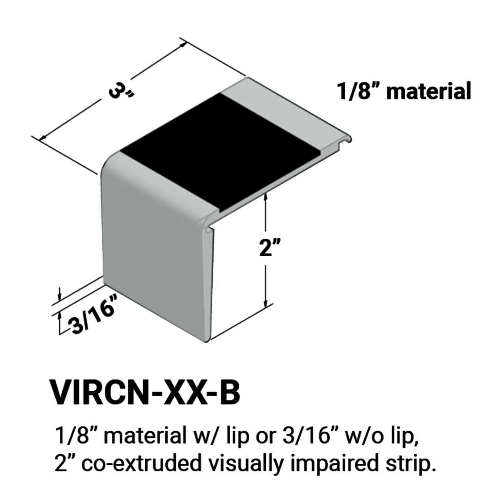 Tarkett - Nez de marches d'escalier - ⅛” matériel avec lèvre ou 3⁄16" sans lèvre sur la marche #21 Platinum 40 Black Insert 12'