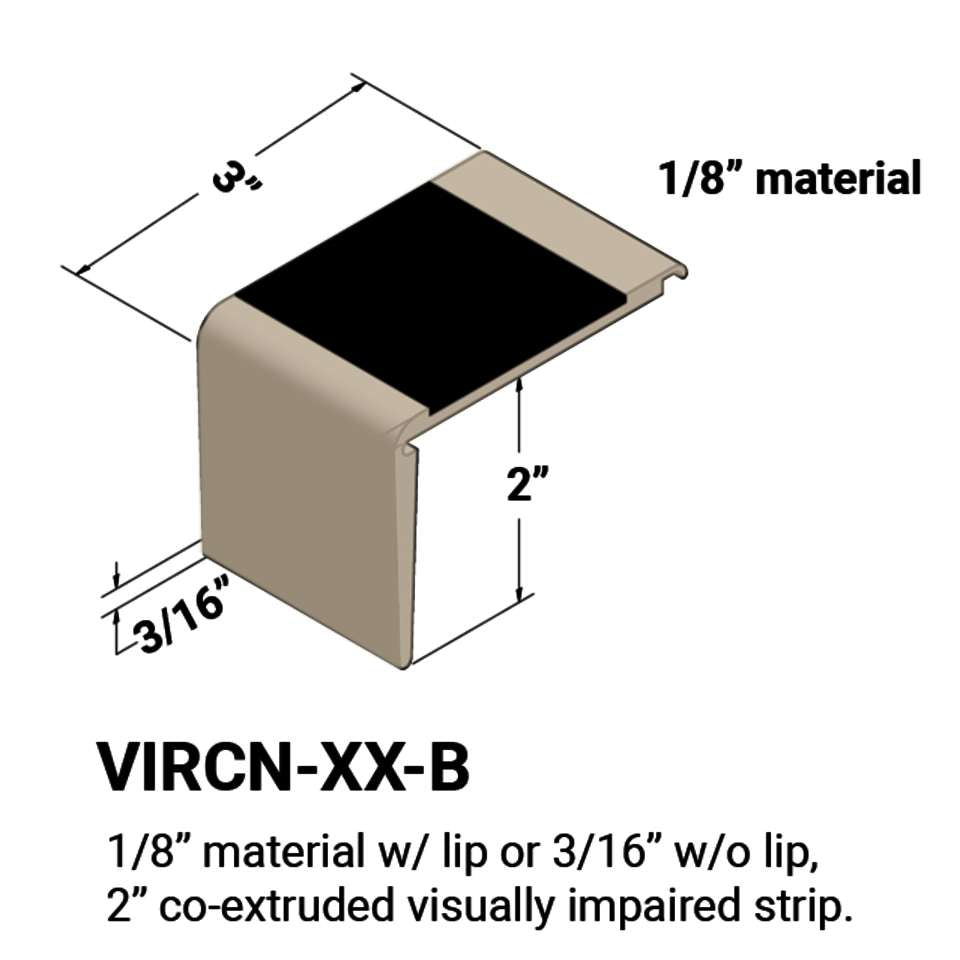 Tarkett - Nez de marches d'escalier - ⅛” matériel avec lèvre ou 3⁄16" sans lèvre sur la marche #9 Clay 47 Brown Insert 12'