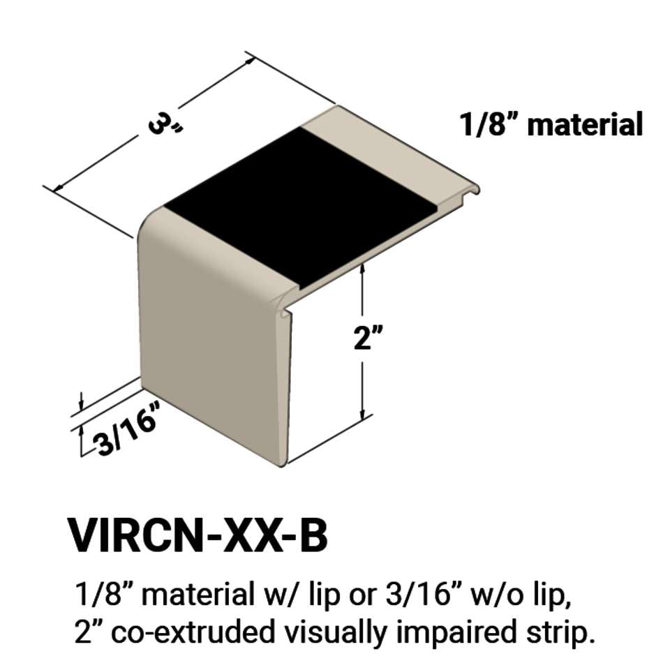 Tarkett - Nez de marches d'escalier - ⅛” matériel avec lèvre ou 3⁄16" sans lèvre sur la marche #22 Pearl 47 Brown Insert 12'