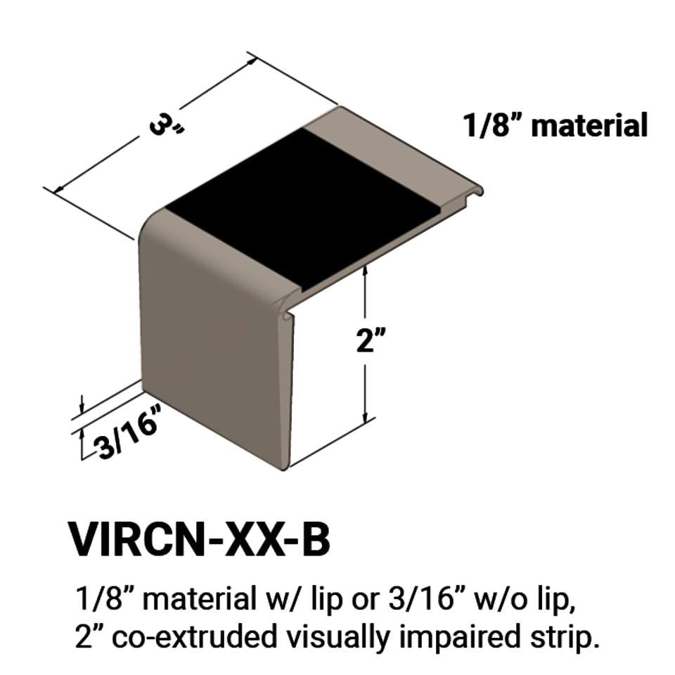 Tarkett - Nez de marches d'escalier - ⅛” matériel avec lèvre ou 3⁄16" sans lèvre sur la marche #80 Fawn 47 Brown Insert 12'