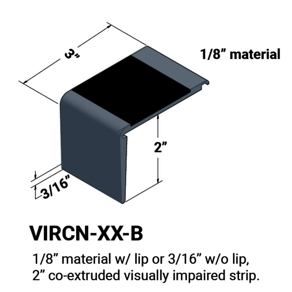 Tarkett - Nez de marches d'escalier - ⅛” matériel avec lèvre ou 3⁄16" sans lèvre sur la marche #18 Navy Blue 55 Silver Grey Insert 12'