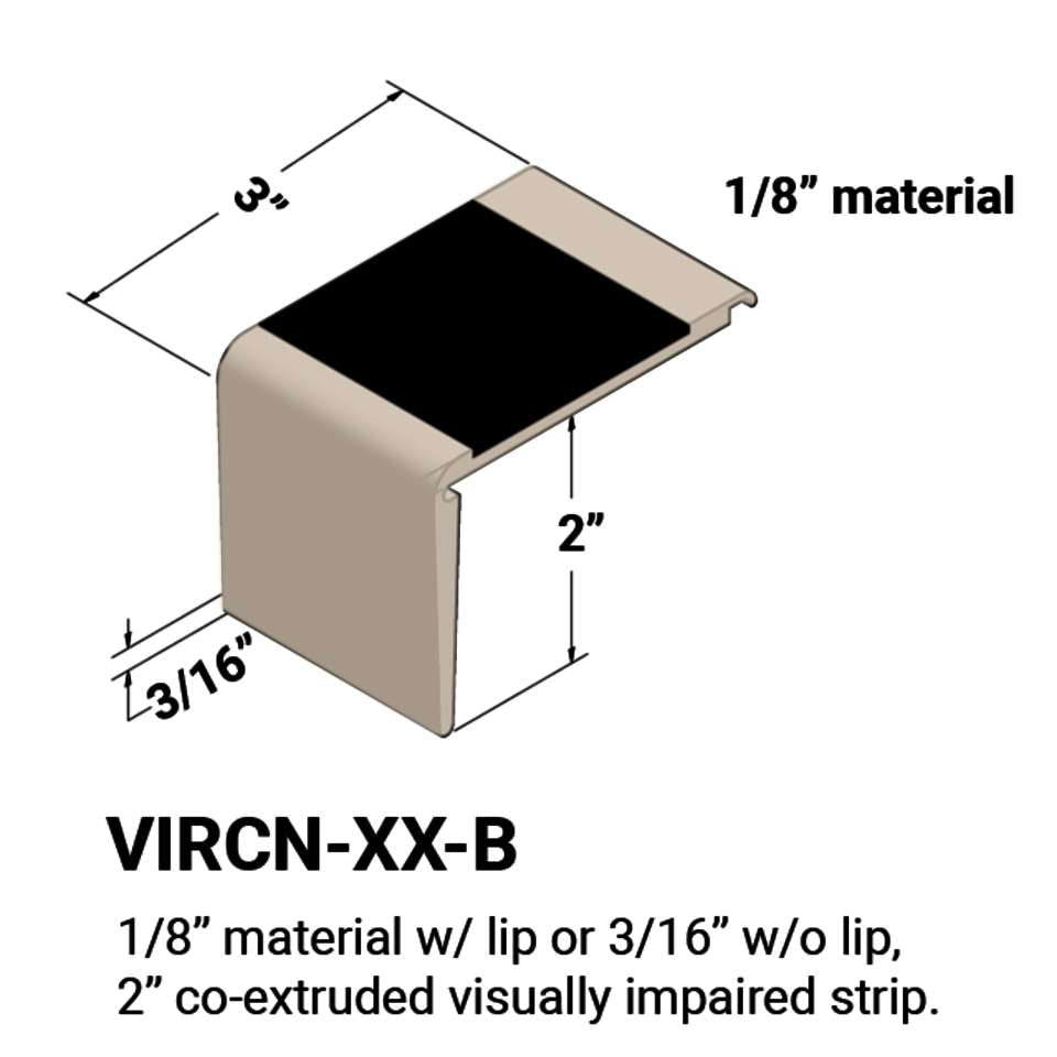 Tarkett - Nez de marches d'escalier - ⅛” matériel avec lèvre ou 3⁄16" sans lèvre sur la marche #11 Canvas 47 Brown Insert 12'