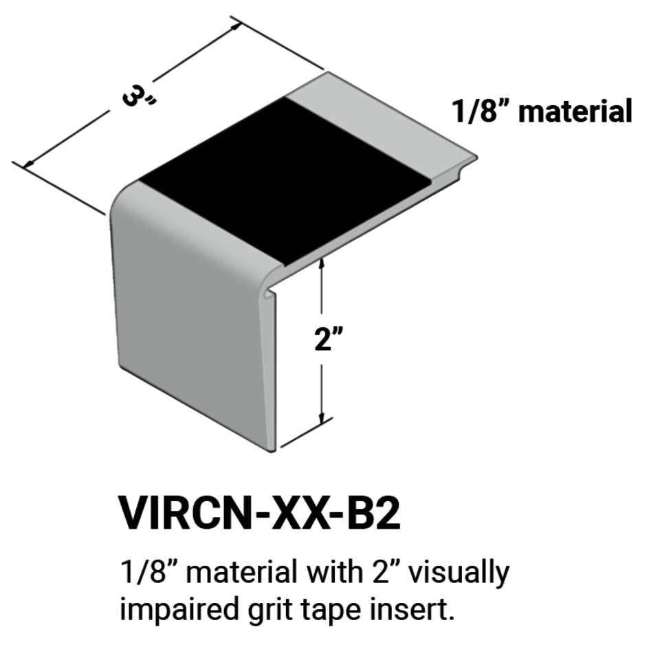 Tarkett - Nez de marches d'escalier - ⅛” matériel sur la marche #21 Platinum Black grit tape 12'