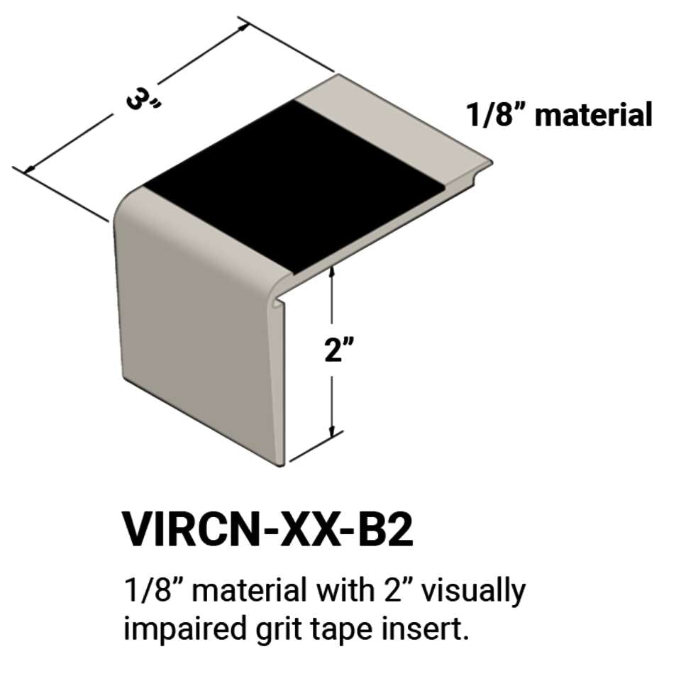 Tarkett - Nez de marches d'escalier - ⅛” matériel sur la marche #24 Grey Haze Black grit tape 12'
