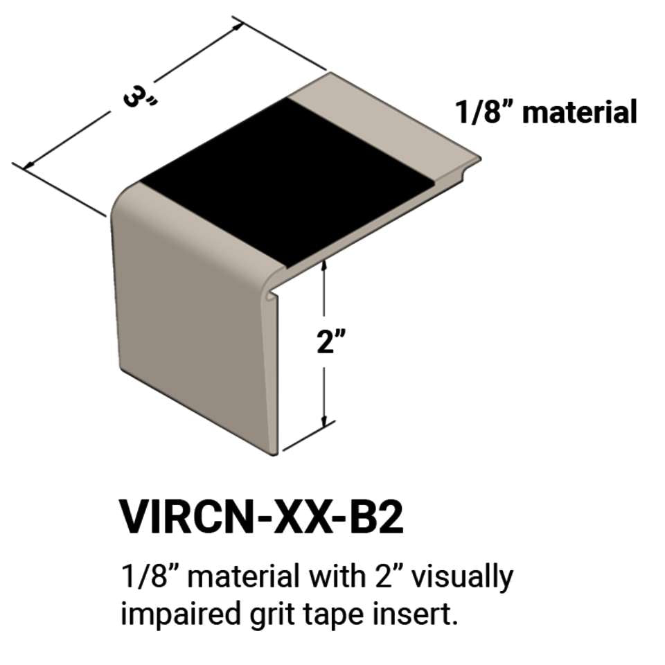 Tarkett - Nez de marches d'escalier - ⅛” matériel sur la marche #31 Zephyr Black grit tape 12'