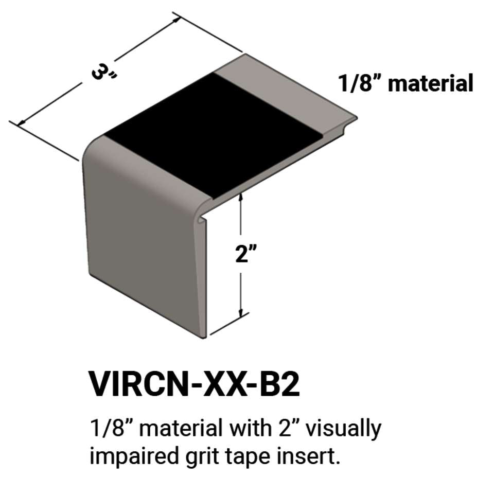 Tarkett - Nez de marches d'escalier - ⅛” matériel sur la marche #32 Pebble Black grit tape 12'