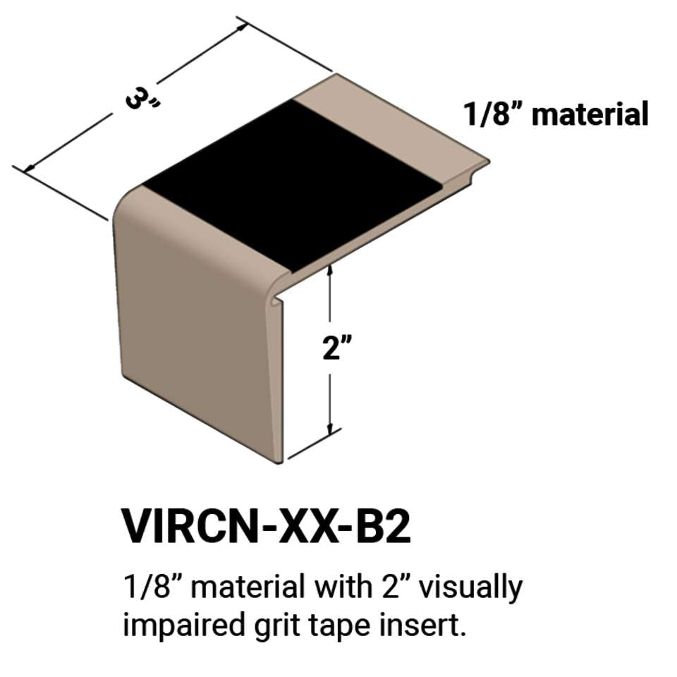 Tarkett - Nez de marches d'escalier - ⅛” matériel sur la marche #49 Beige Brown grit tape 12'