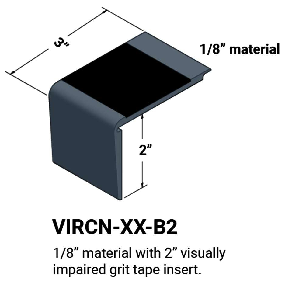 Tarkett - Nez de marches d'escalier - ⅛” matériel sur la marche #18 Navy Blue Grey grit tape 12'