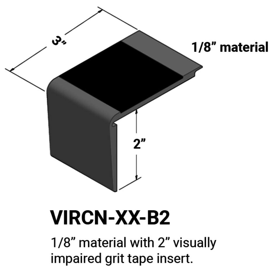 Tarkett - Nez de marches d'escalier - ⅛” matériel sur la marche #40 Black Grey grit tape 12'