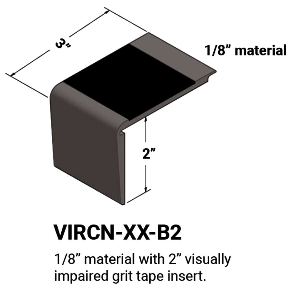 Tarkett - Nez de marches d'escalier - ⅛” matériel sur la marche #167 Fudge Tan grit tape 12'