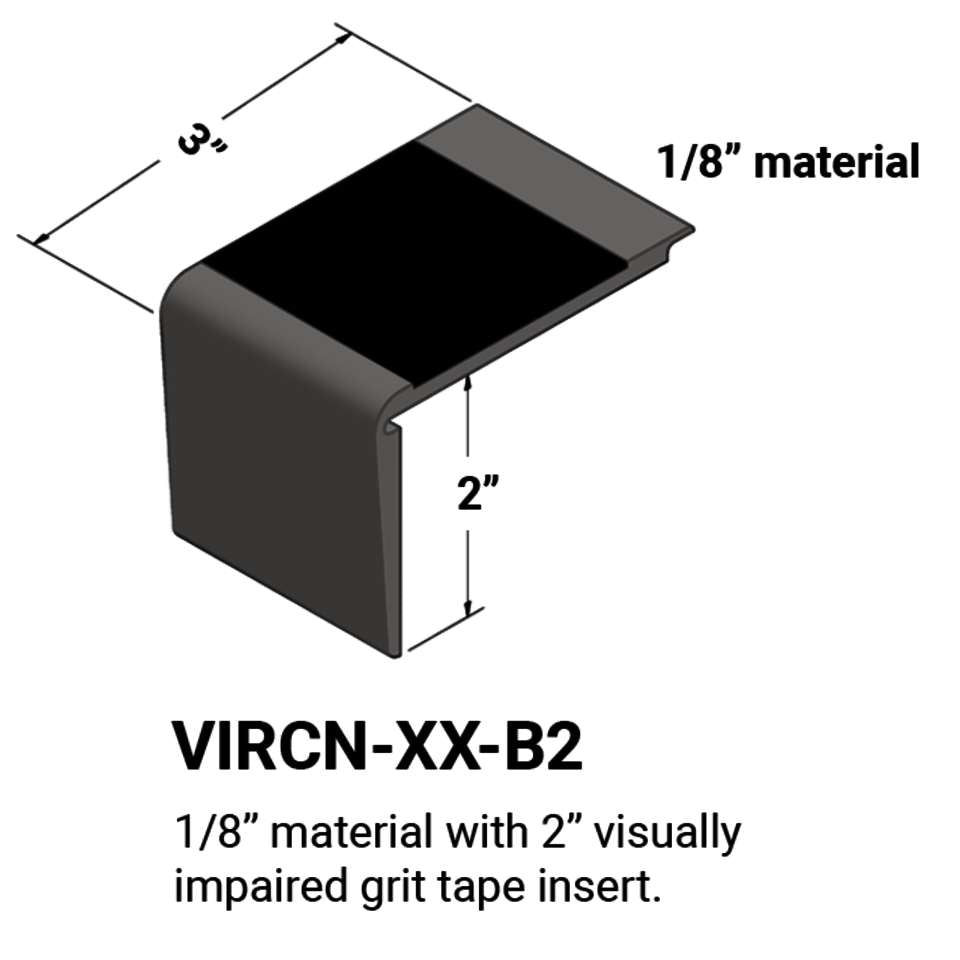 Tarkett - Nez de marches d'escalier - ⅛” matériel sur la marche #44 Dark Brown Tan grit tape 12'