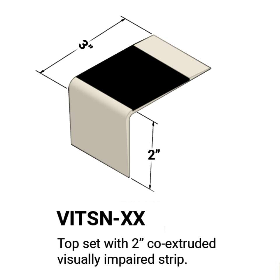 Tarkett - Nez de marches d'escalier - Top set #1 Snow White 40 Black Insert 12'