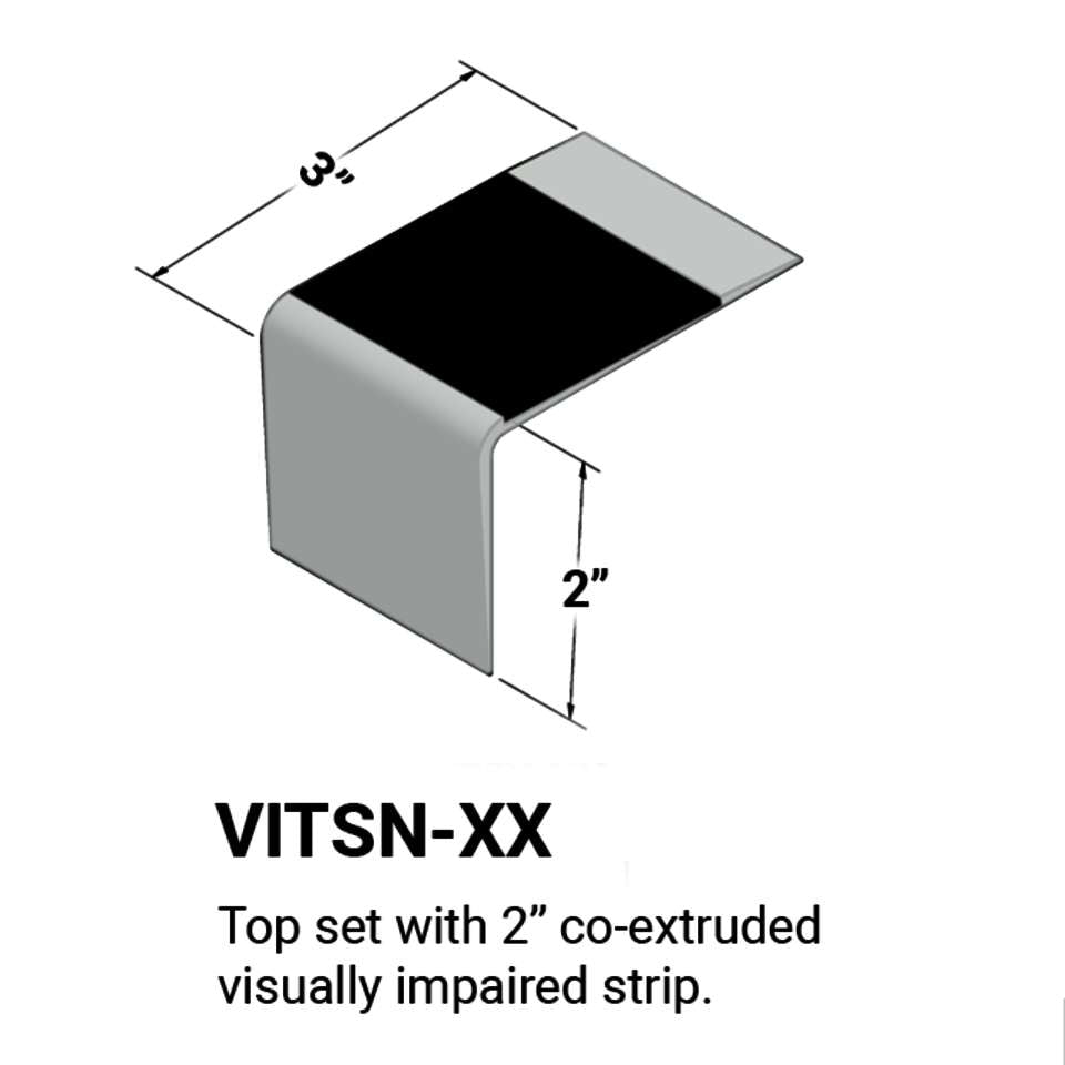 Tarkett - Nez de marches d'escalier - Top set #21 Platinum 40 Black Insert 12'