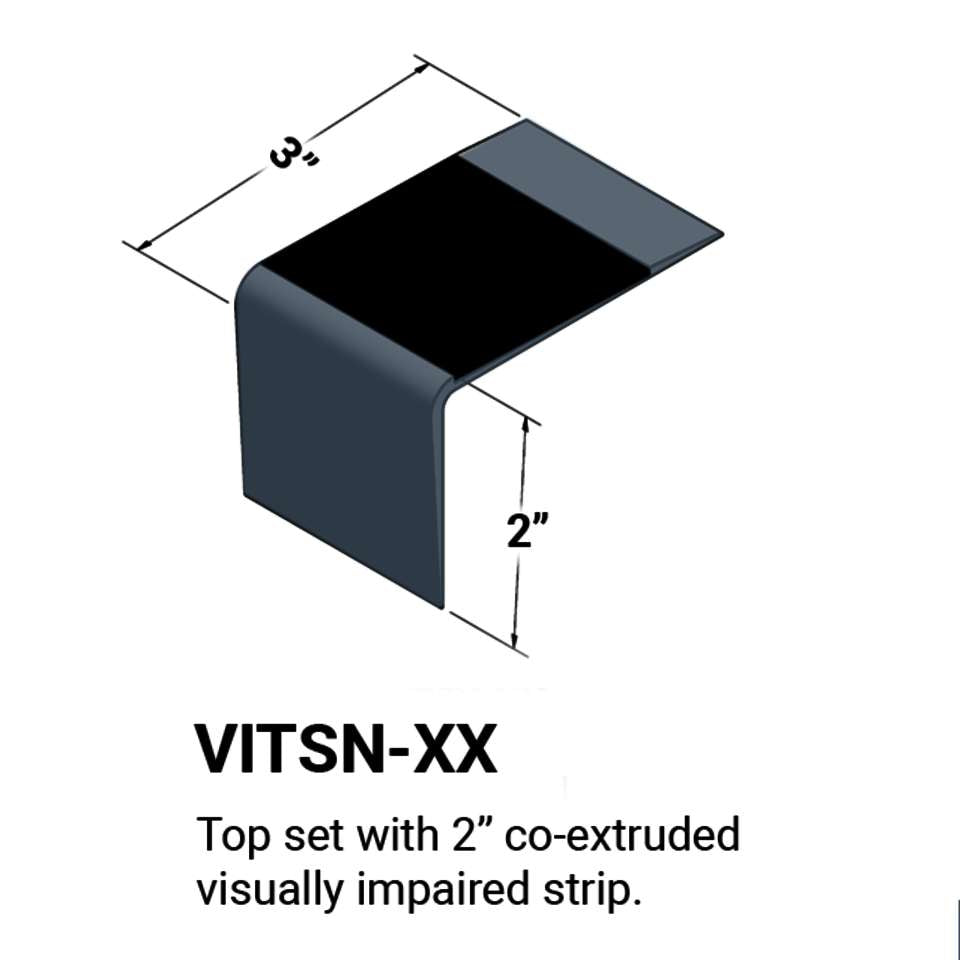 Tarkett - Nez de marches d'escalier - Top set #18 Navy Blue 55 Silver Grey Insert 12'