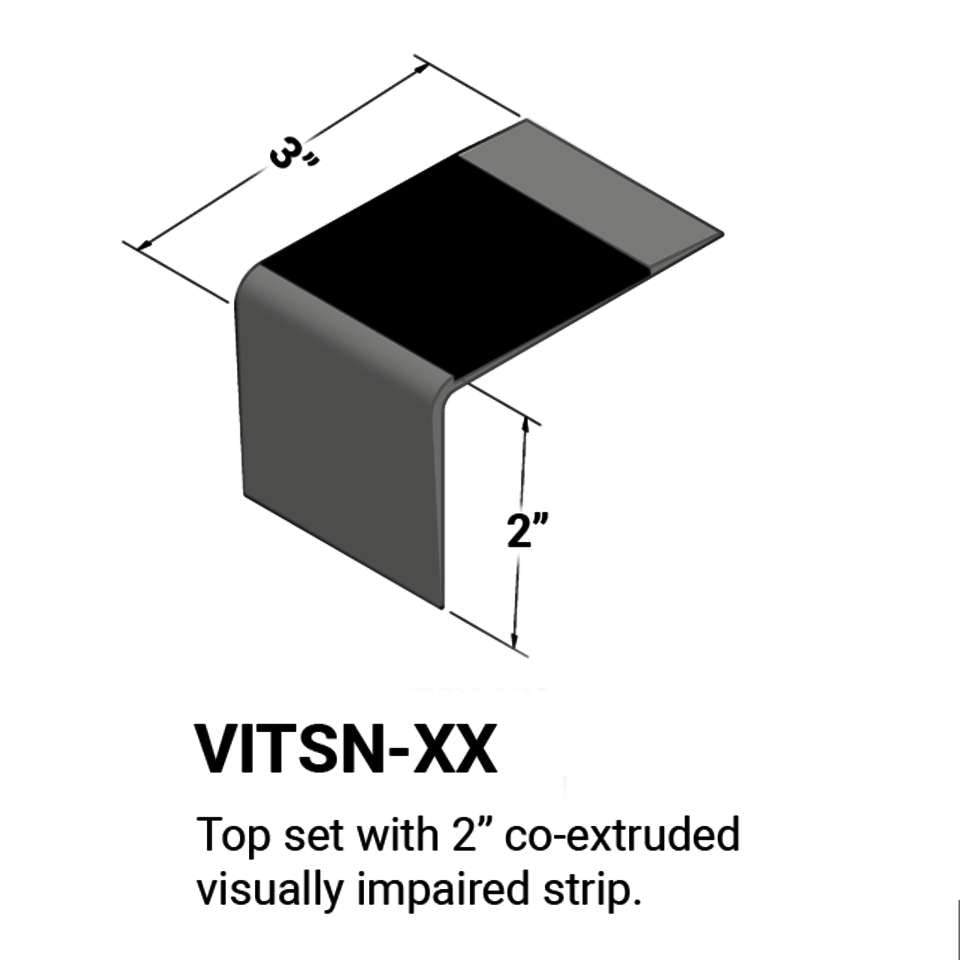 Tarkett - Nez de marches d'escalier - Top set #20 Charcoal 55 Silver Grey Insert 12'