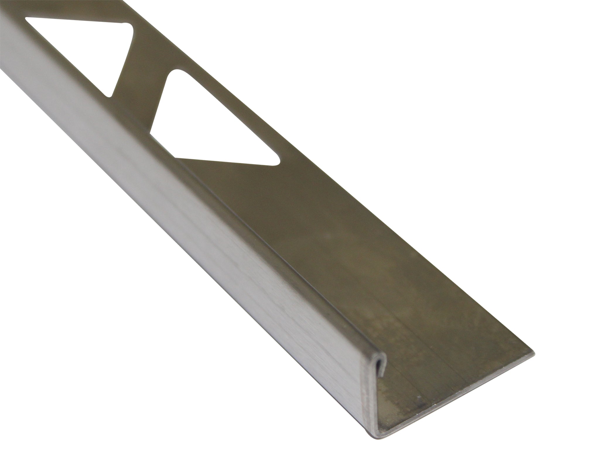 M-D PRO - Bordure de tuile plate, #STS Brushed Stainless Steel 3/8" x 8'