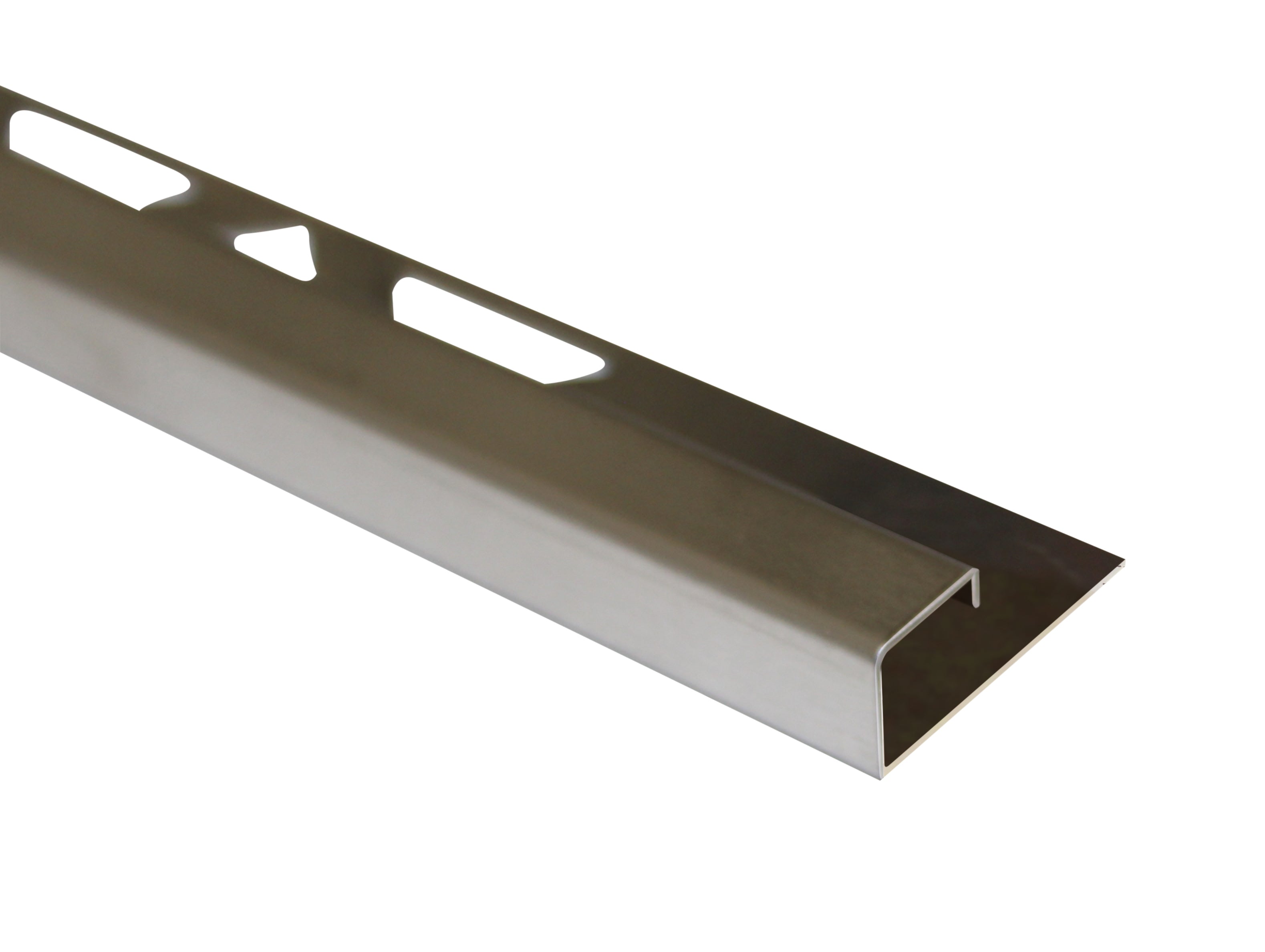 M-D PRO - Bordure de carreau carrée, #STS Brushed Stainless Steel 1/2" x 8'