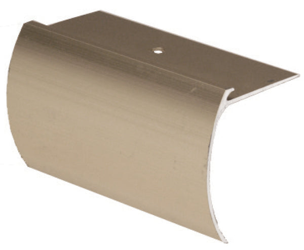 M-D PRO - Nez de marche à rainures en aluminium pour carreaux Titane satiné 1/8" x 5/8" x 12'